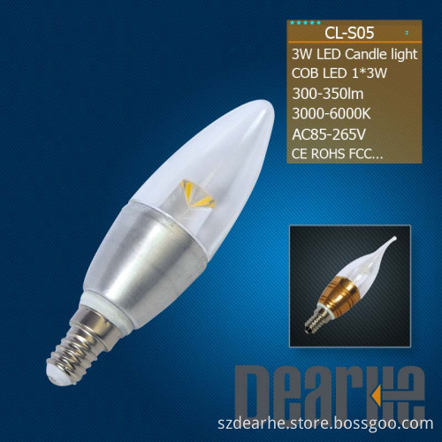 COB 3W E14 /E12 LED Candle Lights
